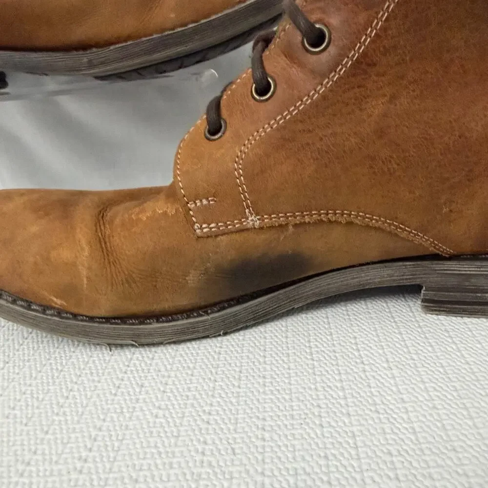 Roan Bed Stu Boots Mens Size 13 Brown Leather Distressed Lace Up Ankle